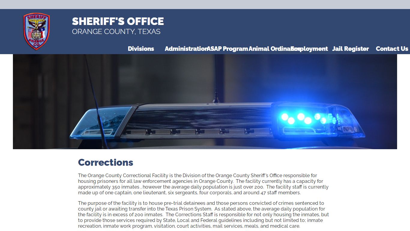 Orange County, Texas Sheriff's Office - Corrections